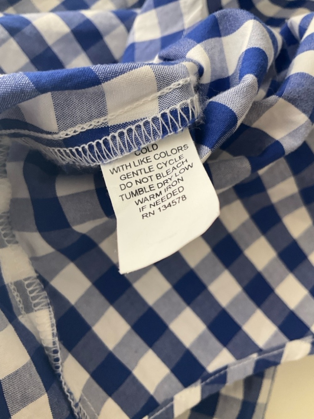 Vineyard Vines 100% Cotton Women Size 8 Blue and White Gingham Button-Down Shirt - Picture 8 of 8